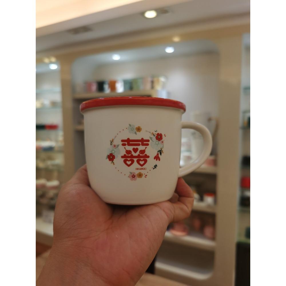 Creative Wedding Souvenir Mug Ceramic Stacked Cup Couple Cup Gift Box Set High Value Water Cup Manufacturer