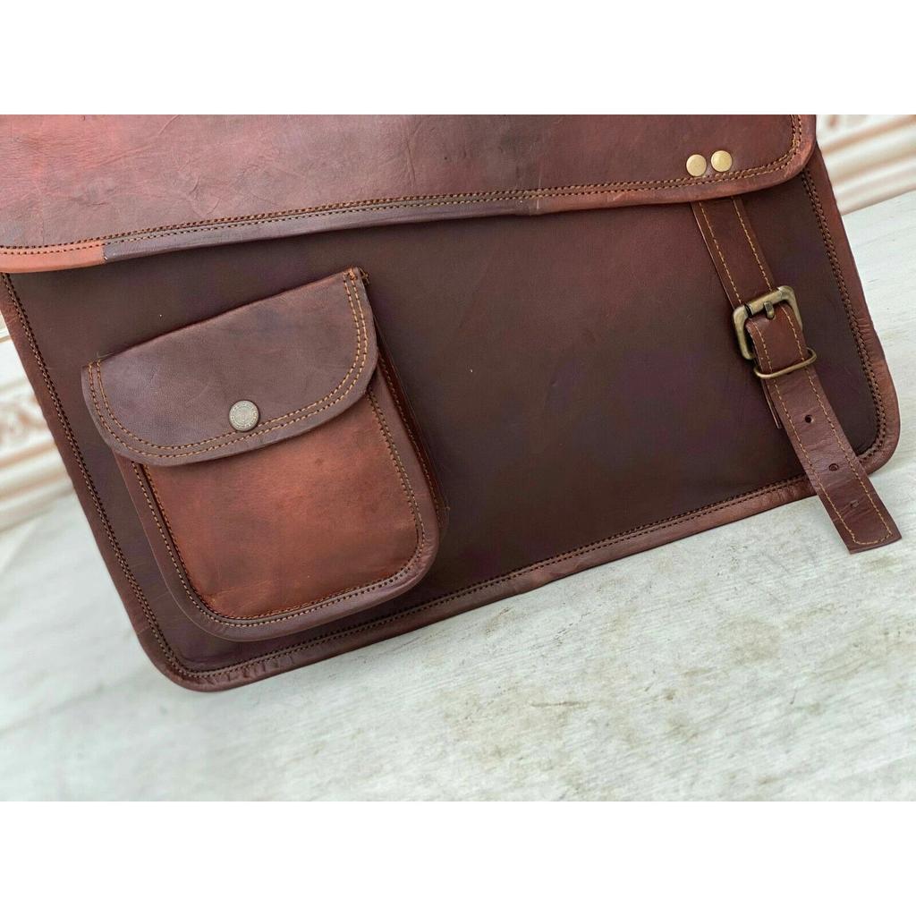 Vintage Brown Messenger Shoulder Laptop Bag Briefcase (Handbag) Men Leather