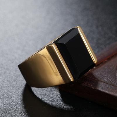 2026 Europäischer und Amerikanischer Stil Einfach Persönlichkeit Mann Eingelegter Edelstein Ring Schmuck Zubehör Geschenk