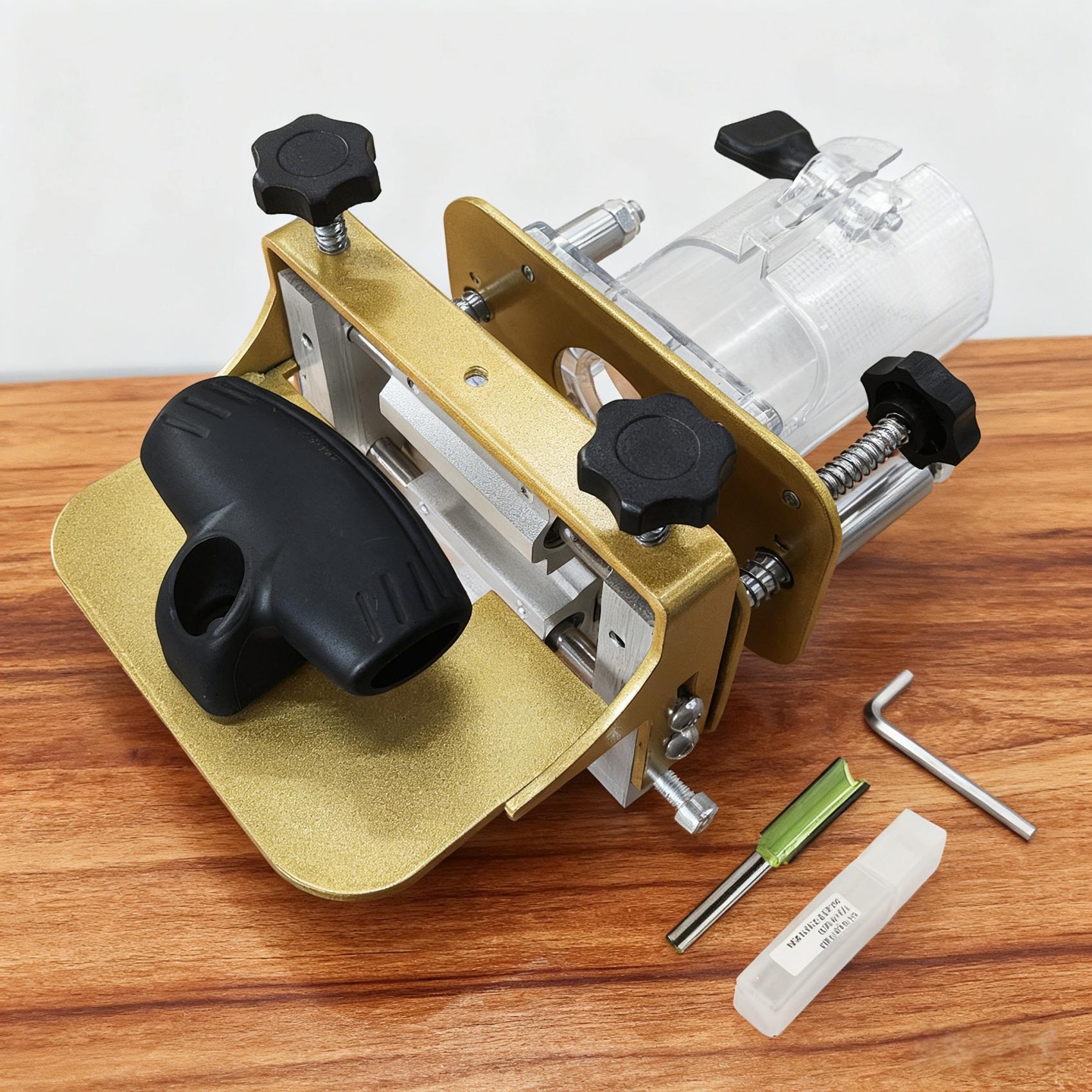 

2 in 1 Invisible Fastener Slotting Bracket Mortising Jig, Woodworking Trimmer Tool with Adjustable Slotting Width Height Locator