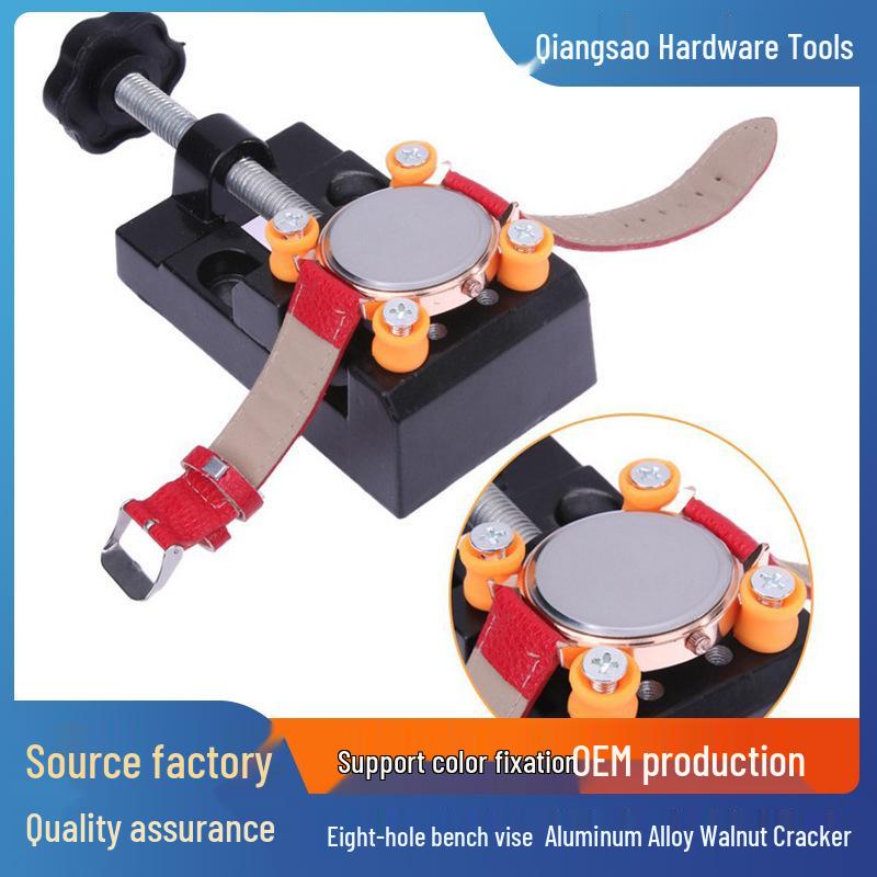 Aluminum Alloy Bench Vise: Eight-hole Walnut Clamp for Flat-nose Pliers, Beads, and Watch Fixing