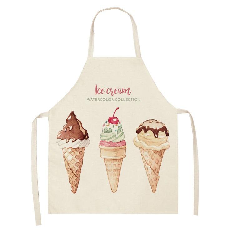 Oil and Stain Proof Chef's Apron Ice Cream Women's Kitchen Linen Apron Waterproof Barber's Apron Unicorn Apron Cleaning Tools