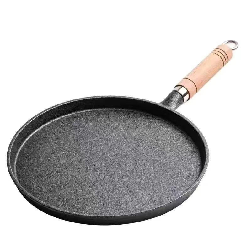 

Thickened Non-Coated Cast Iron Flat-Bottom Frying Pan