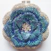 Blue Flower Diamond Multicolored Foral Evening Clutches Purse Luxury Crystal Women Metal Wedding Prom Handbags Rhinestone Bag