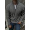 Men's Half Zipper Stand Collar Thick Sweater Knitwear
