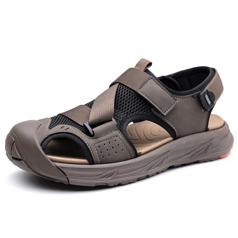 Modă 2025 Noi Sandale de Vad Anti-coliziune de Vară pentru Bărbați Pantofi de Plajă Culoare Solidă Modă Masculină Casual Respirabile Sandale cu Platformă Bărbat