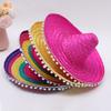 Colorful Wide Brim Mexican Party Hat Sombrero Sun Hat Summer Straw Hats  Men
