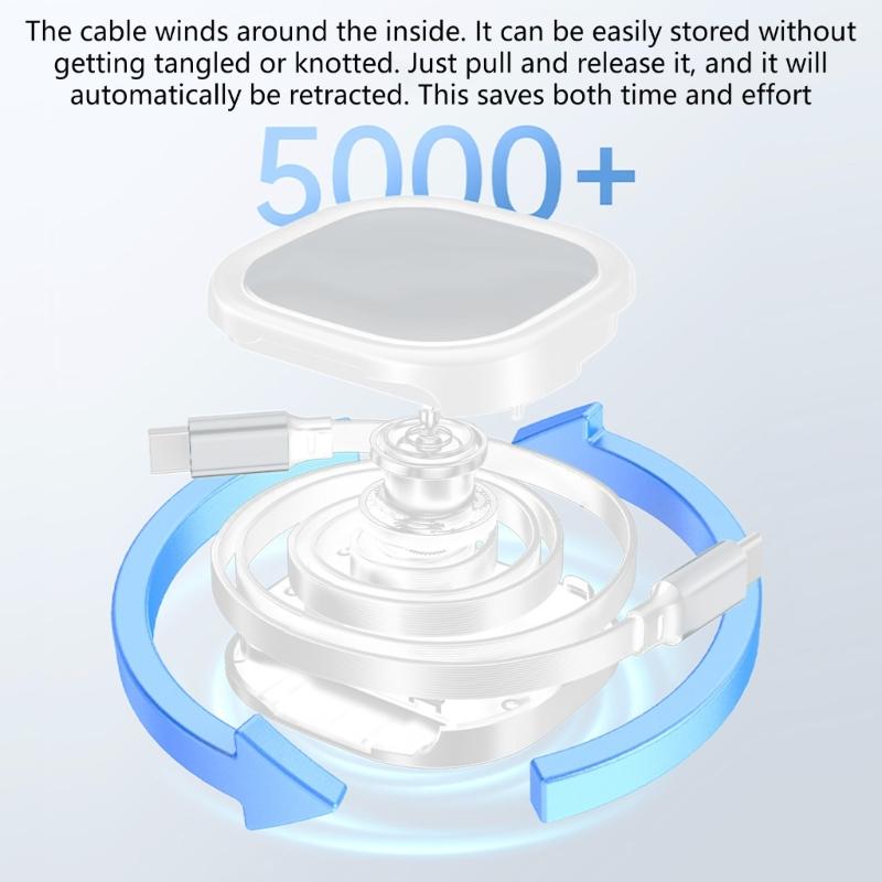 Retractable USB C Charging Cable with PD Fast Charge Aluminum Alloy Build for Longevities and Travel Convenience