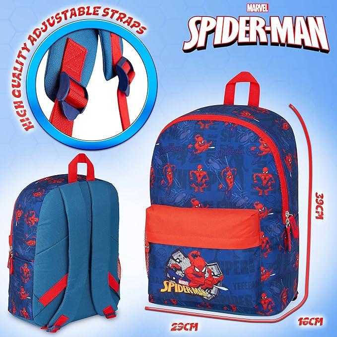 Spiderman Backpack for Kids, Blue and Red Design, Adjustable Straps, Lightweight Durable School Bag for Boys Girls