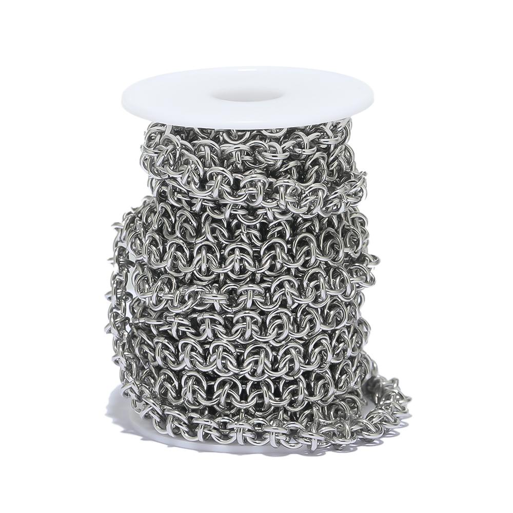 1 Meter 304 Edelstahl Grobe Knoten Große Kettenglieder für DIY Hip Hop Halsketten Schmuckherstellung Zubehör Zubehör