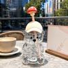 Set di Testa di Paglia Cartoon Orsetto Carino Tazza di Vetro con Coperchio, Bottiglia d'Acqua in Plastica/Vetro da 500/591ml per Grandi Capacità Bevande Fredde/Calde, Motivo Caffè