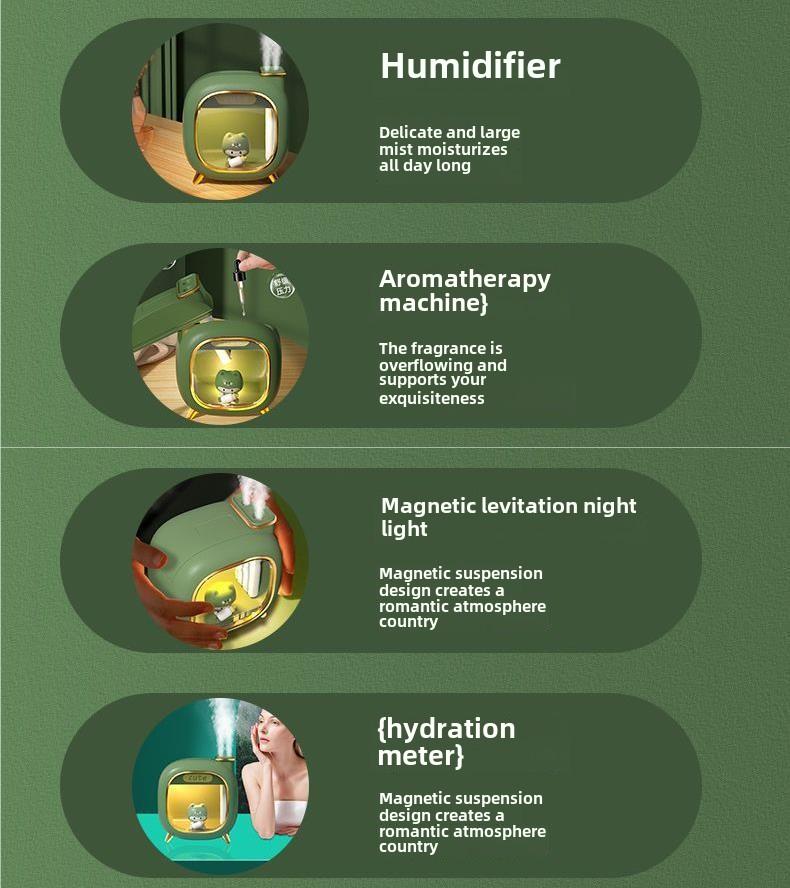 Multifunctional Humidifier Plug-in 500mL Small Mist Volume Household 2.8W Silent and Cute Aromatherapy Humidifier Dual Spray