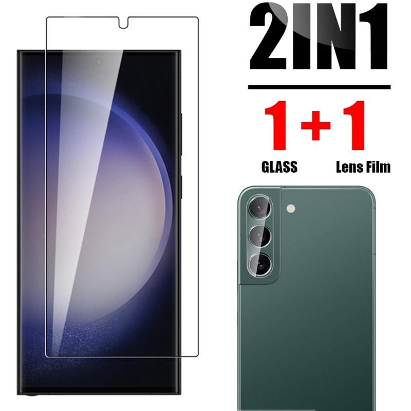 6-in-1 Glass For Samsung Galaxy S24 Ultra HD Anti-Scratch Tempered Glass Screen Protector Camera Lens S24 Plus Phone Front Film