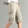 Yalu Men's Plus Size Cotton 3/4 Length Cargo Shorts