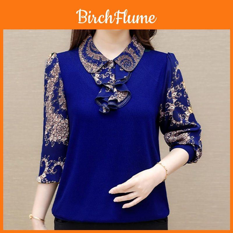Casual Linen Blend Blouse With Polo Neck And Ruffle Collar For Spring Summer Women