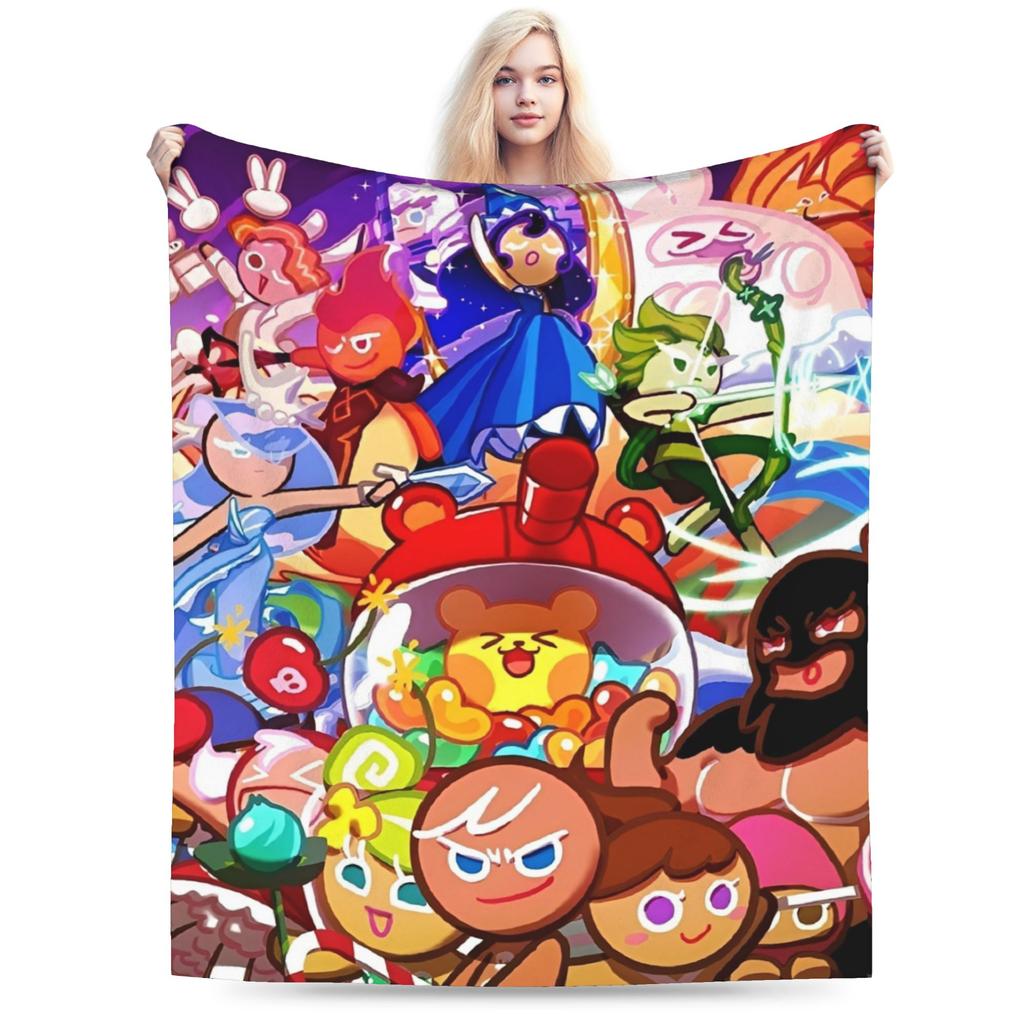 Comfortable Cookie Run Kingdom  Blanket Merch Bedding Decorative Video Games Throws And Blankets Warm Flannel for Office