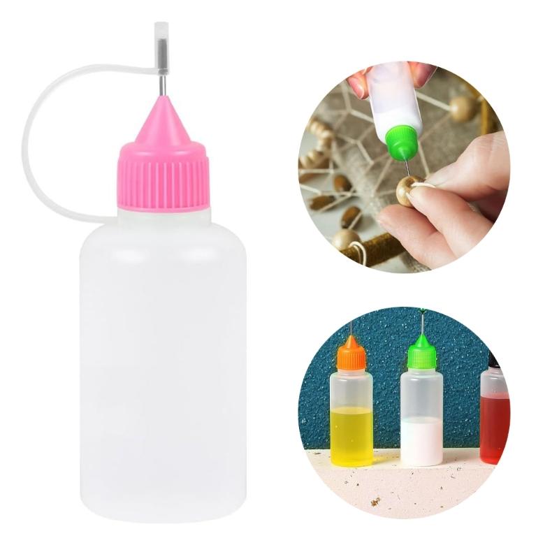6Pcs Accuracy Needle Tip Glues Bottles Multipurpose Needle Tip Bottles for Designers and Artist with 2 Funnel