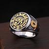 Fashion Vintage Egyptian Eye of Horus Ring for Men Women Punk Stainless Steel Cross Amulet Rings Jewelry Gifts Dropshipping