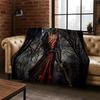 Cartoon Knight Templar Cavalier Crusaders Flannel Blanket Soft Warm Throw Blanket for Bedroom Living Room Bed Travel Picnic Kid
