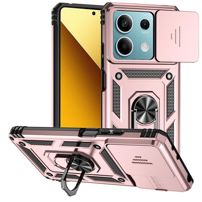 Armor Funda For Xiaomi Poco X6 5G Slide Camera Lens Protect Phone Case For Pocox6 Pocco Poxo Poko Little X6 X 6 6X 5G Back Cover