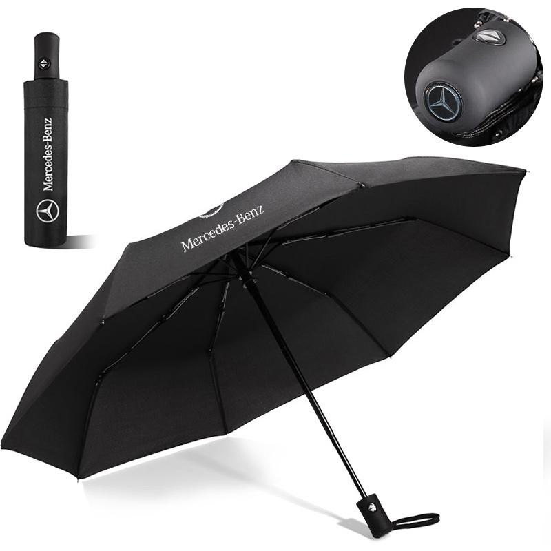 Car Logo Automatic Folding Windproof Sunshade Umbrella For Mercedes Benz C180 C200 C260 C300 W108 W124 W126 W140 W168 W169 W176 YS7