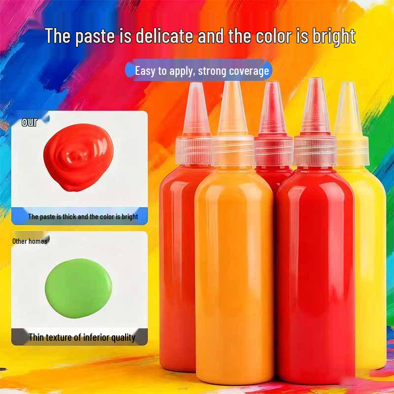 60ml Acrylic Paint Set for Kids - Pointed Bottle for DIY Plaster Dolls & Wall Texture Painting