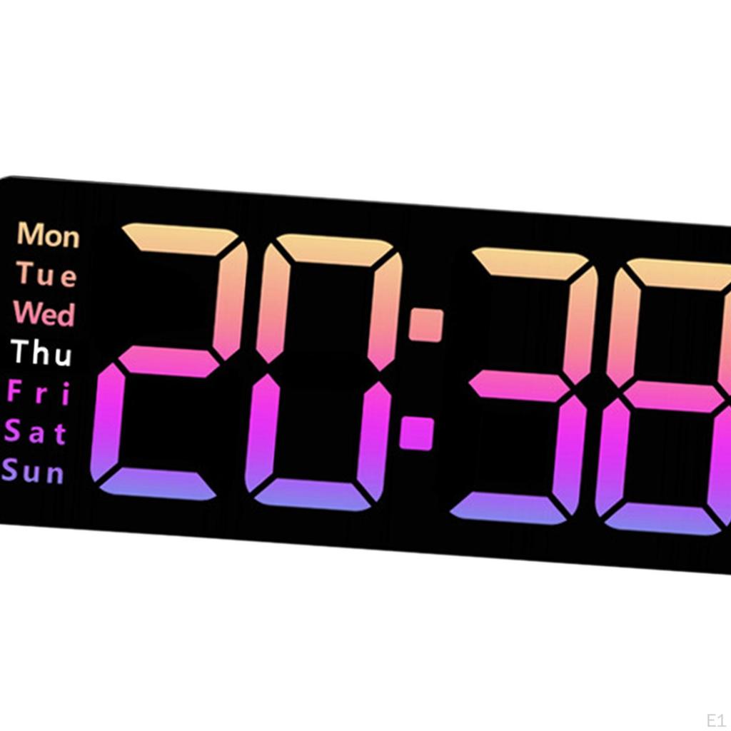 16inch Desk Digital Clock LED Alarm Remote Control Day of Week Large Display