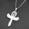 Ägyptisches Auge des Ra Horus Symbol Ankh Kreuz Anhänger Halskette für Frauen Männer Edelstahl Goldfarbe Flügel Skarabäus Kette Schmuck