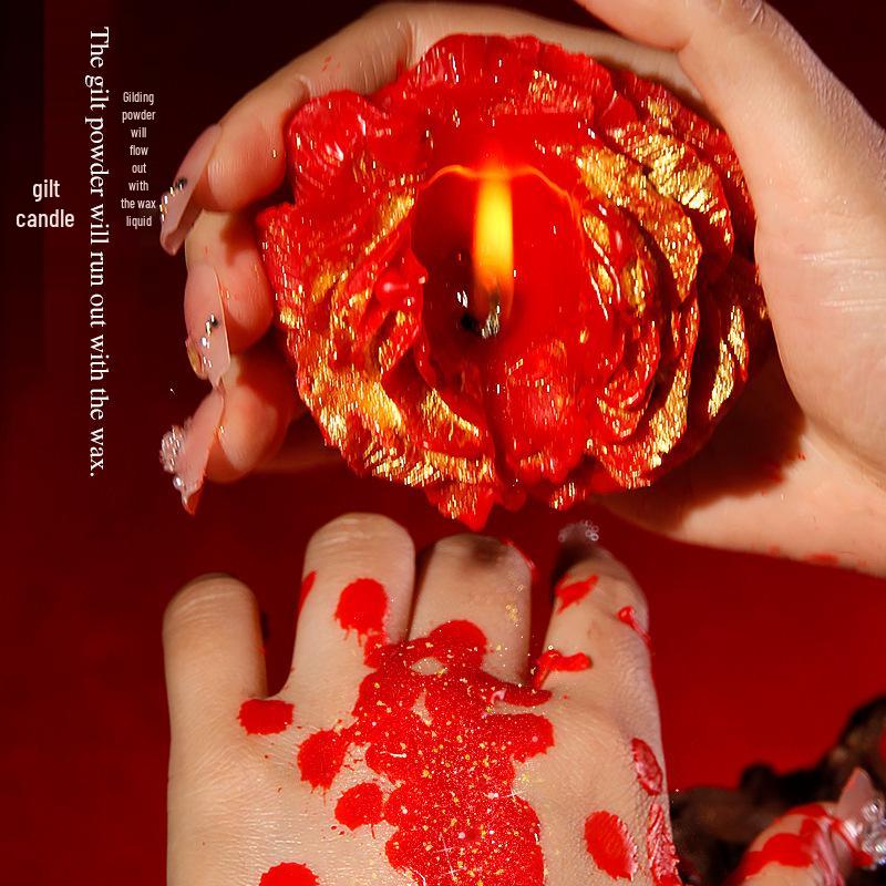 Gilded Rose Peony Scented Long-Lasting Massage Candles for Aromatherapy & Play