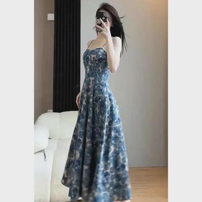 2024 Summer Slim Sexy French-Style Long Skirt Dress for Women