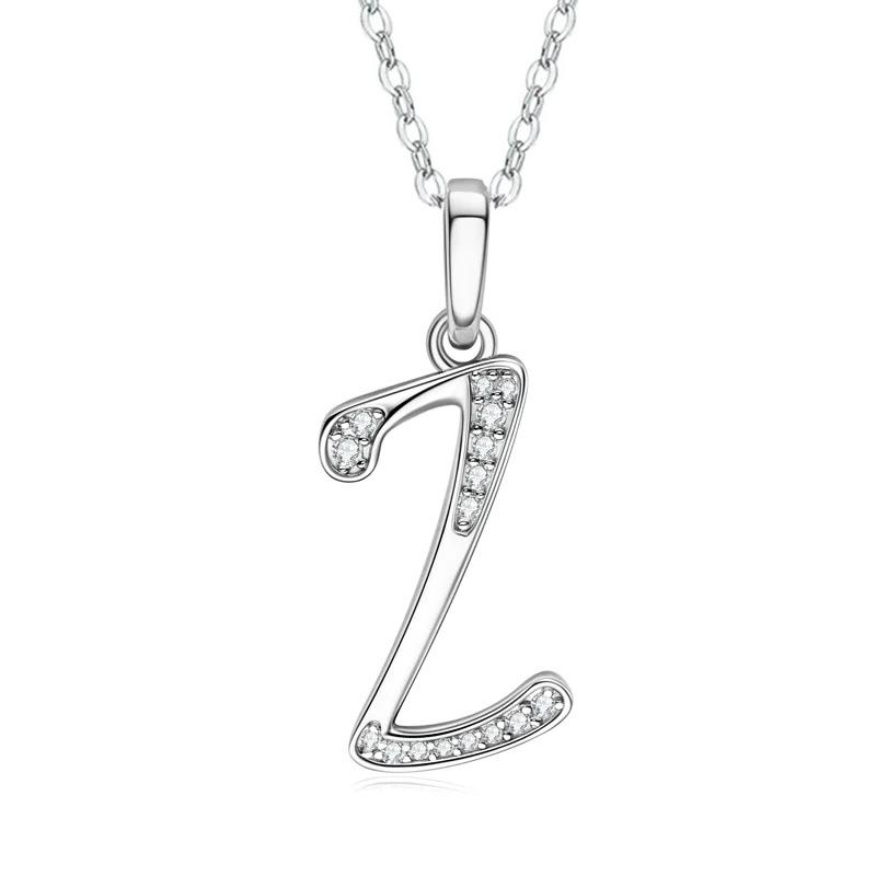 New Design 26 English Letter Zircon Pendant Necklace Trendy Temperament Personality Necklaces Fashion Jewelry Gift