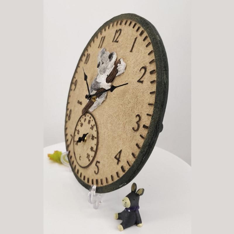 Home Hanging Wall Clock with Thermometer for Indoor & Outdoor Use Wonderful Housewarming Gift for Friends Animlas Lover