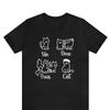 Un Deux Trois Gatto Maglietta Divertente Numeri Francesi Carino Per Mamma Proprietario Amante Animale Top Casual Streetwear Vintage Comodo