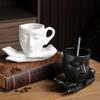 Ceramic Cup And Dish Set Creative Abstract Art Cup And Dish, Suitable For Daily Use With Handheld Coffee Cup And Dish