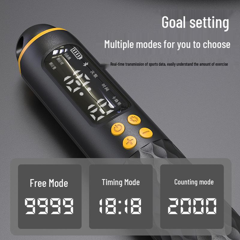 Rechargeable Smart Counting Jump Rope: Weighted, Cordless, Fitness Steel Wire, with English Display