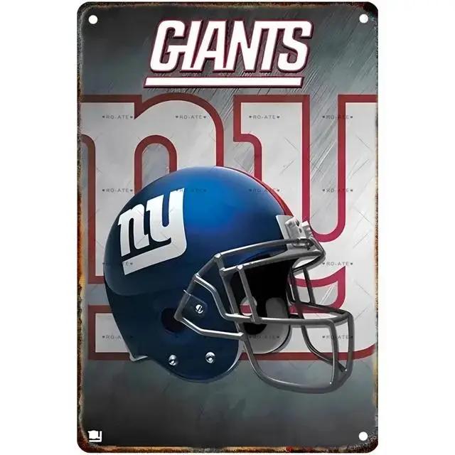 Vintage Football Helmet Metal Tin Sign Plaque  Wall Decor Iron Painting for Man Cave Home Cafe Garden Club Bar  Retro Art Pos