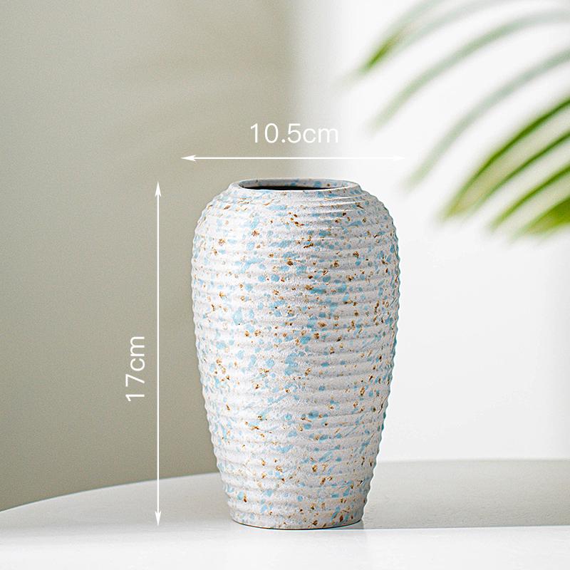 Minimalist Kiln-Fired Ceramic Vase: Home Living Room Decor for Fresh or Dried Flowers