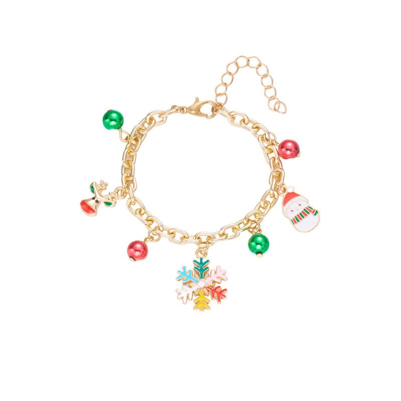 Christmas Santa Claus Snowman Tree Pendant Bracelet For Women Girls Exquisite Christmas Party Bracelet Jewelry Adjustable Gift