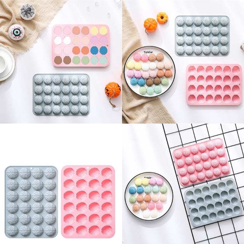 24Cavity Brains Shaped Silicone Molds Fondants Molds Pastries Bakings Decorating Tool Soap Molds Cake DIY Supplies