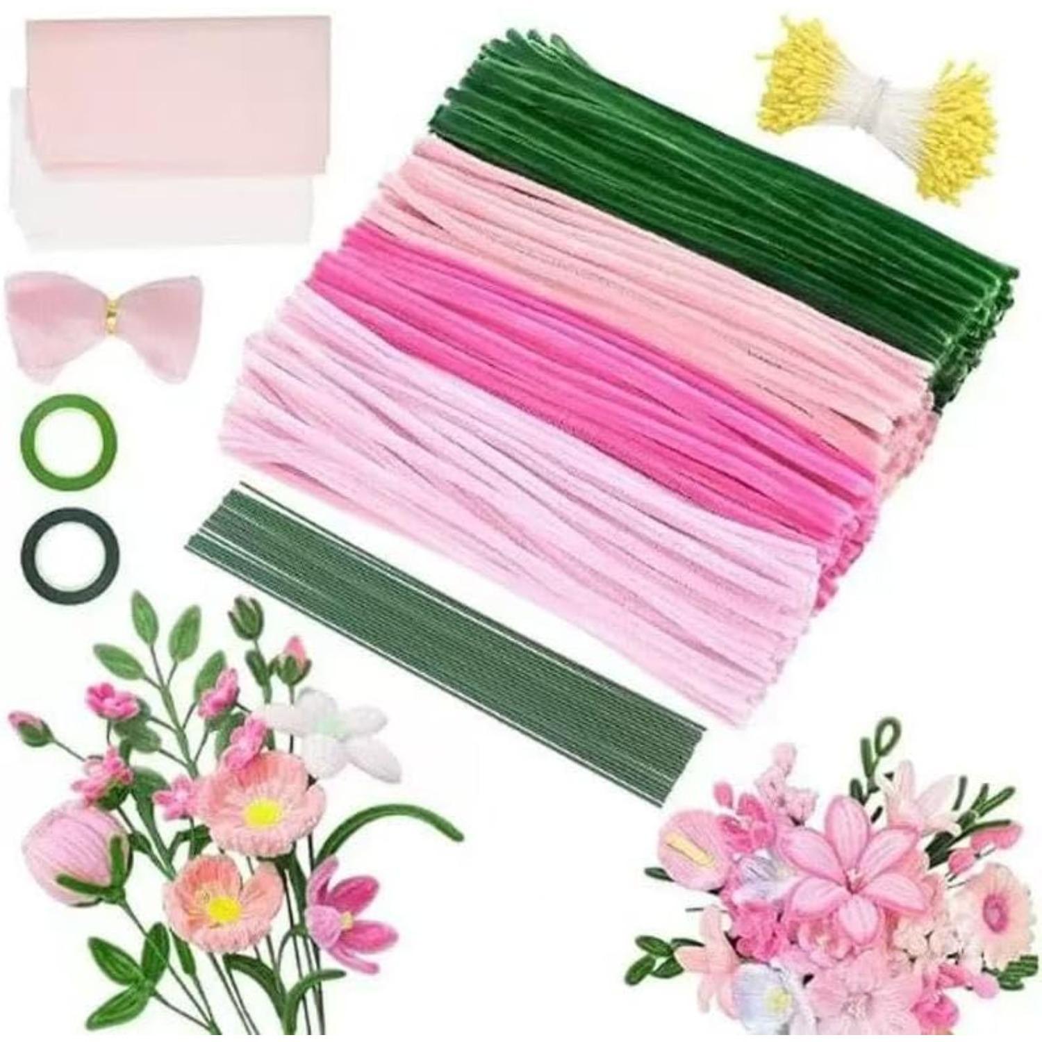 400Pcs Pipe Cleaner Craft Chenille Stems for Flower Pipe Cleaners Kit Art Craft Supplies Projects Supplies for Creative DIY Decoration Wedding Party разноцветный