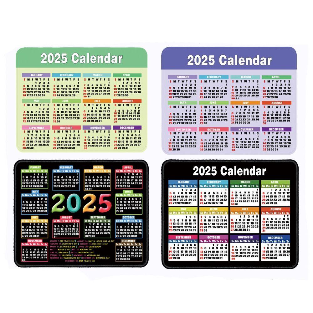 Firkantet 2025 Kalender Musematte Gummi Liten Kontor Musematte Nyttår Musematte Kontorrekvisita