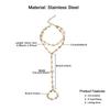 MinaMaMa Bracelet Esclave Acier Inoxydable Forme de Cœur Chaîne Bracelets Doigts Pour Femmes Mode Cœur Doigt Main Chaîne Bijoux