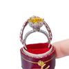 Ice Queen 5-Carat Yellow Moissanite Ring, Eight-Heart Cut with Colorful Fire