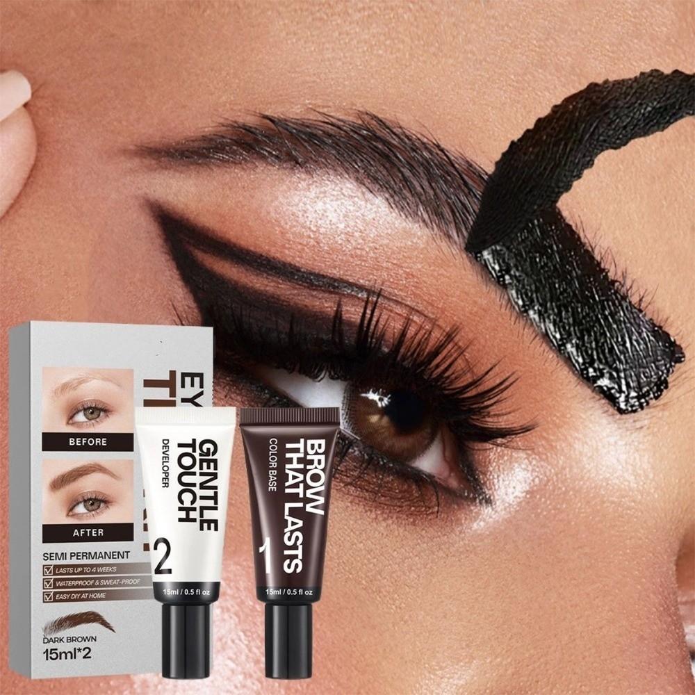 New Long Last Effect Eyebrow Tint Kit Sweat-proof Waterproof Semi Permanent Brow Tint Natural Brow Kit Gifts