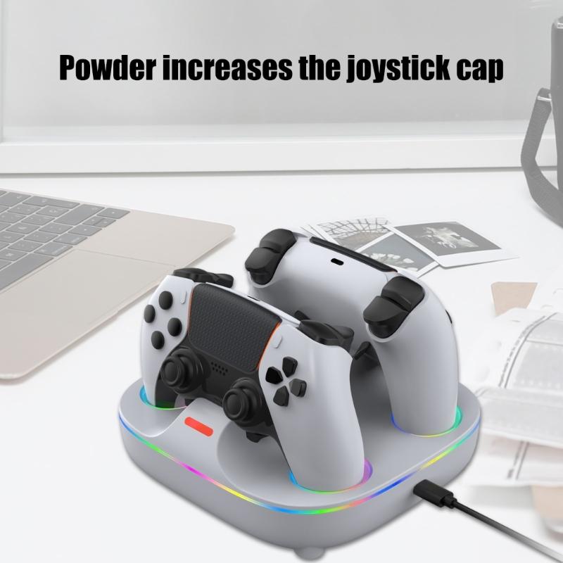 Double Controller Charger Dock Charging Holder Stand with LED Display and Quick Charging Feature for P5 Controller