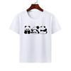 Cartoon Cute Animal Panda Tshirt Modal Casual Family Wear Class Clothes Short Sleeve Round Neck Childrens Summer polyester