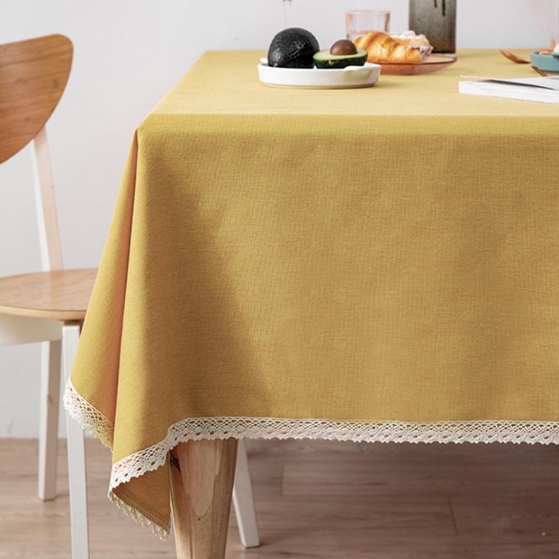 Rectangle Tablecloth Cotton Linen Square Waterproof Table Cloth Oil-Proof Table Cover For Home Kitchen Garden Restaurant Decor