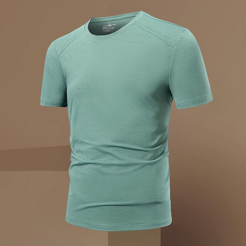 Casual Sports Ice Silk T-shirt Men's Round Neck Top