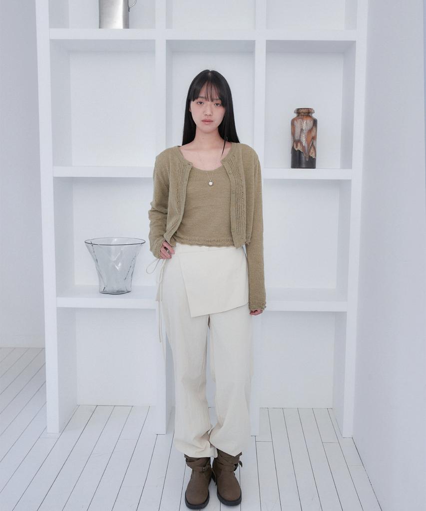 OURO Tie Wrap Slacks Pants [ Ecru ]