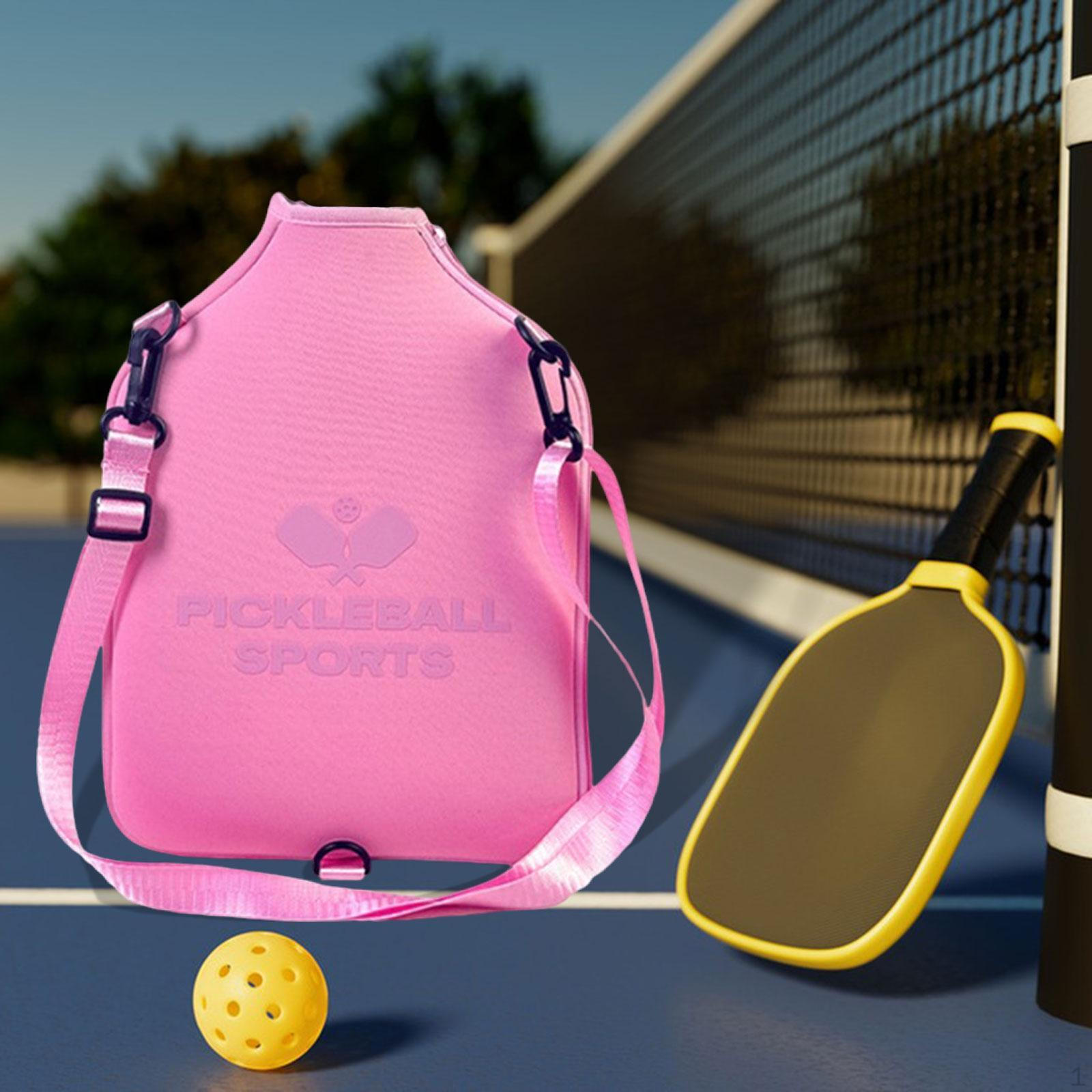

Неопреновая сумка для ракеток для пиклбола с регулируемым ремешком для использования на открытом воздухе розовый